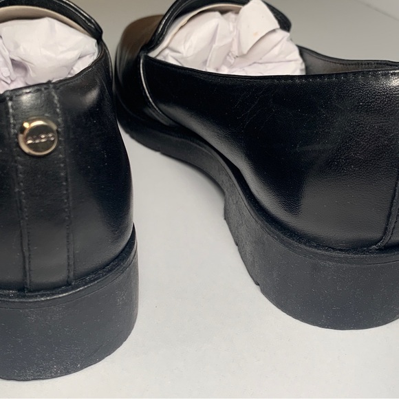 NEW ALDO Women's Slip on Black Genuine Leather Loafers Size 6 Flats Shoes - Picture 12 of 14
